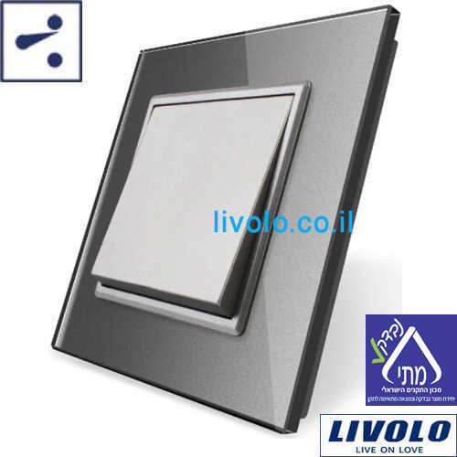 מפסק חילוף 2 מודול זכוכית אפורה LIVOLO VL-FCMKS-2IP
